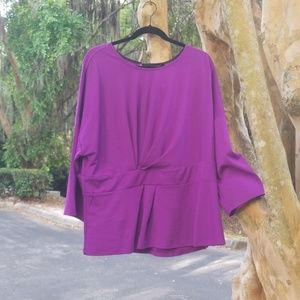 Purple knit top 3/4 sleeves Eloquii NWT